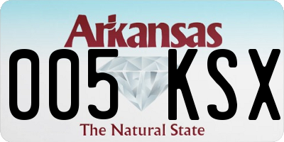 AR license plate 005KSX
