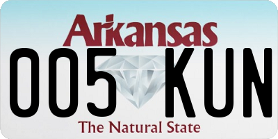 AR license plate 005KUN