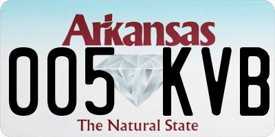 AR license plate 005KVB