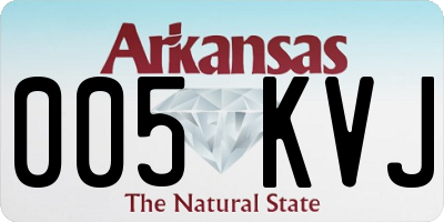 AR license plate 005KVJ