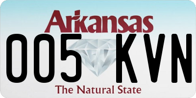 AR license plate 005KVN