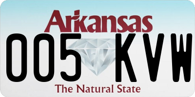 AR license plate 005KVW