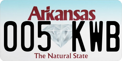 AR license plate 005KWB