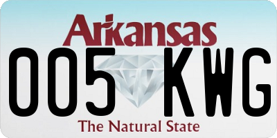 AR license plate 005KWG