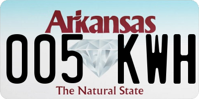 AR license plate 005KWH
