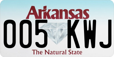 AR license plate 005KWJ