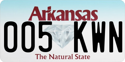 AR license plate 005KWN
