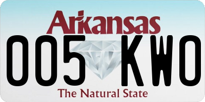 AR license plate 005KWO