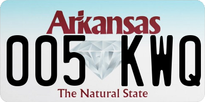 AR license plate 005KWQ
