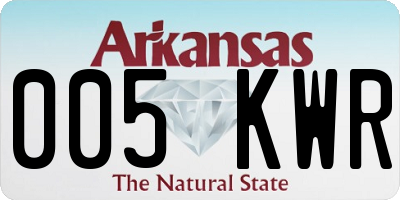 AR license plate 005KWR