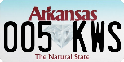 AR license plate 005KWS