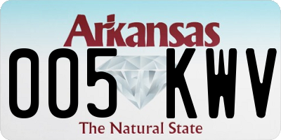 AR license plate 005KWV