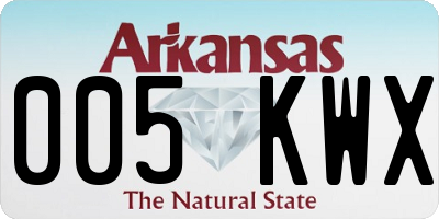 AR license plate 005KWX