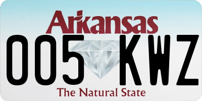 AR license plate 005KWZ