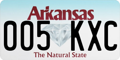 AR license plate 005KXC