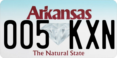 AR license plate 005KXN