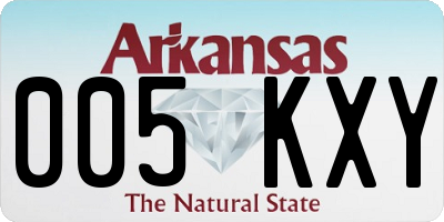 AR license plate 005KXY