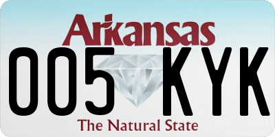 AR license plate 005KYK