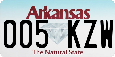 AR license plate 005KZW