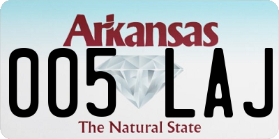 AR license plate 005LAJ