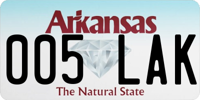AR license plate 005LAK
