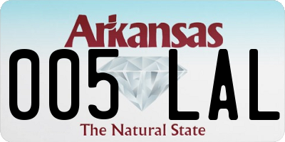 AR license plate 005LAL