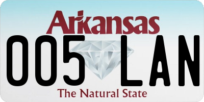 AR license plate 005LAN