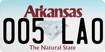 AR license plate 005LAO