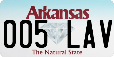 AR license plate 005LAV