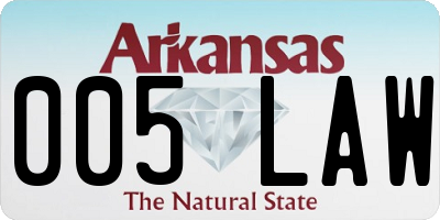 AR license plate 005LAW