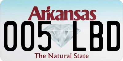 AR license plate 005LBD
