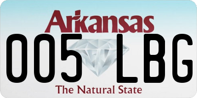AR license plate 005LBG