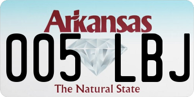 AR license plate 005LBJ