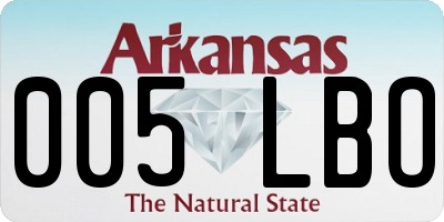 AR license plate 005LBO