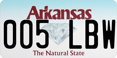 AR license plate 005LBW