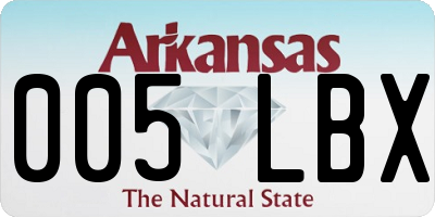 AR license plate 005LBX