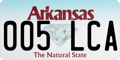 AR license plate 005LCA