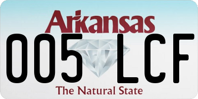 AR license plate 005LCF