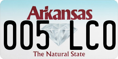 AR license plate 005LCO