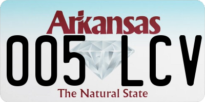 AR license plate 005LCV