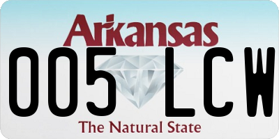AR license plate 005LCW