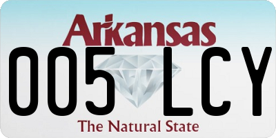 AR license plate 005LCY