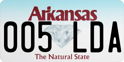 AR license plate 005LDA