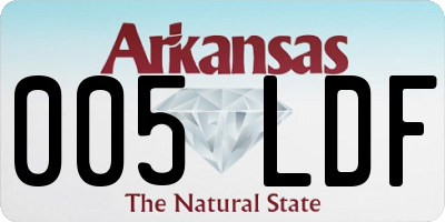 AR license plate 005LDF