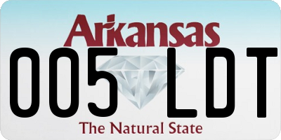 AR license plate 005LDT