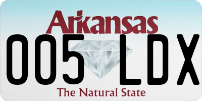 AR license plate 005LDX