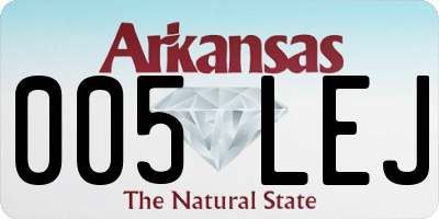 AR license plate 005LEJ