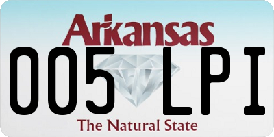 AR license plate 005LPI