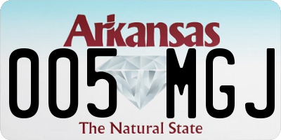 AR license plate 005MGJ