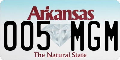 AR license plate 005MGM